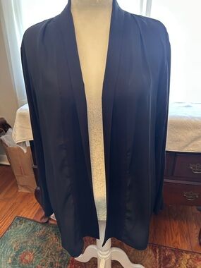 Calvin Klein Black Open-Front Draped Blazer